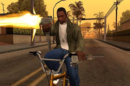 I can't afford a car because I spent all my money on my shoes, clothes, cellphone and this gun!